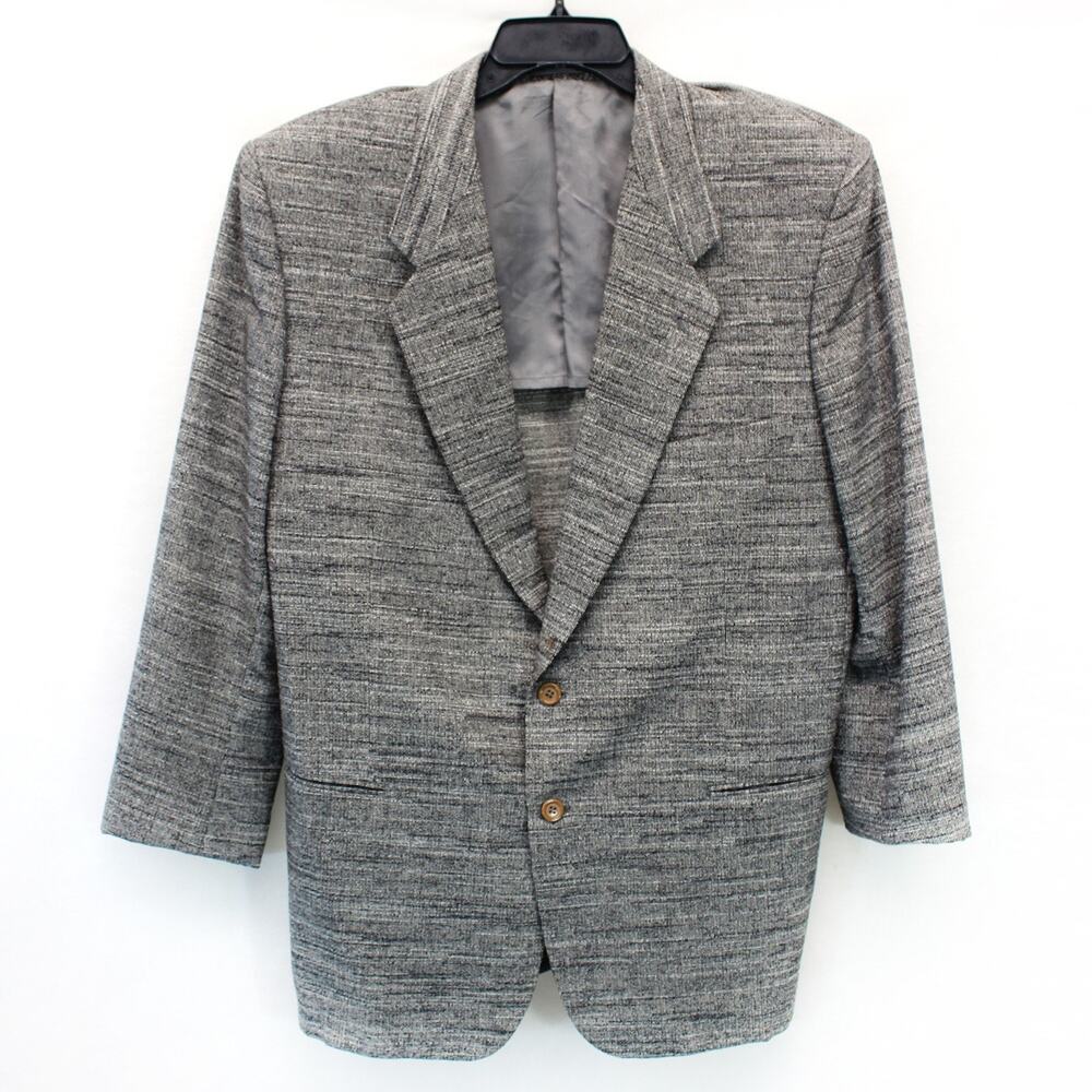 Rick Pallack Vtg Gray Blazer Jacket Men's Lining Pocket Casual Size 44 Medium